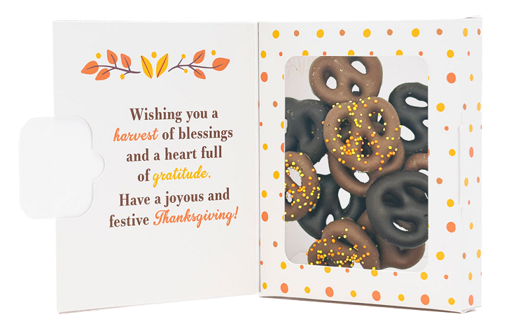 Greeting Card & Pretzel Gift Box 
